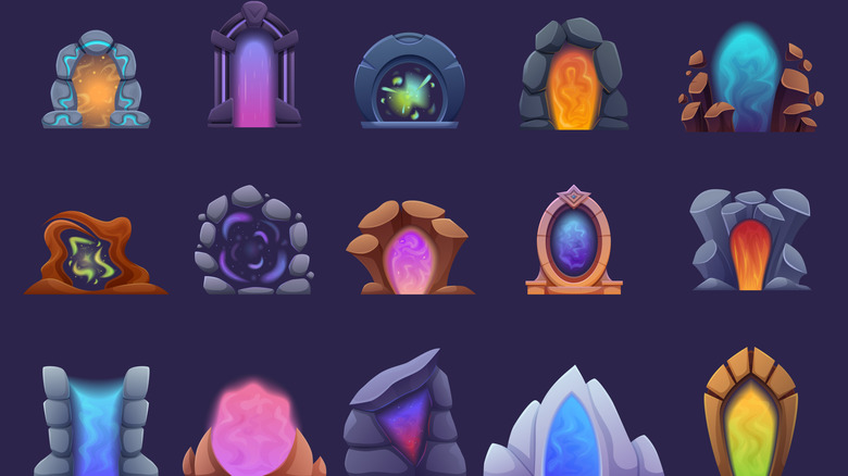 Cartoon graphics of various gateways and portals.
