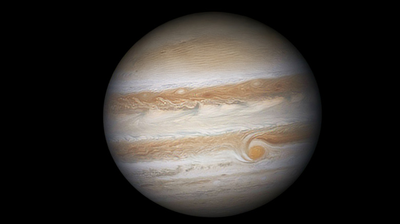 Close up of Jupiter, with its Great Red Spot
