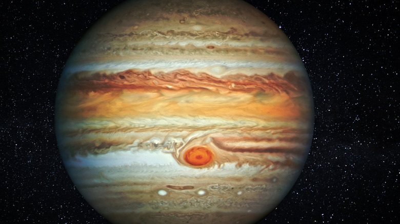 Jupiter, featuring its Great Red Spot