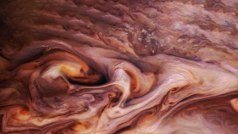 Close up of the surface of Juipter