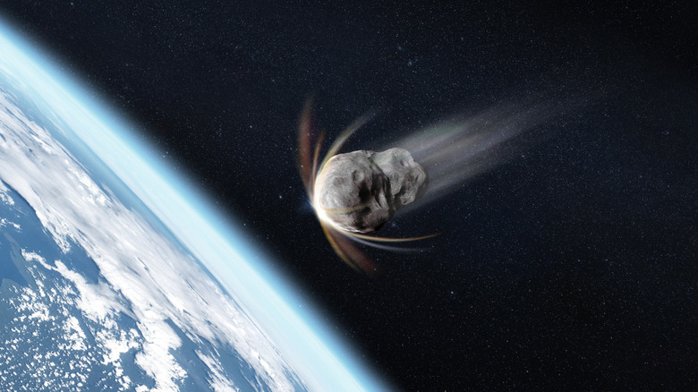 Big asteroid or body of a comet entering Earth's atmosphere