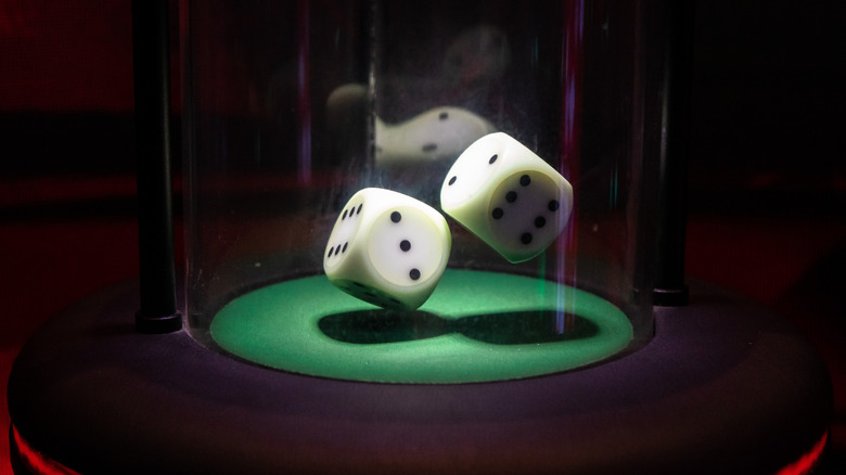 two dice in a shaker