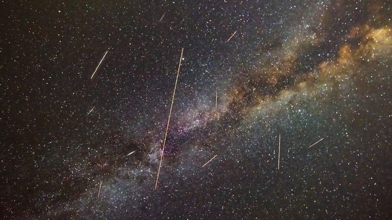 Perseid meteor against the Milky Way