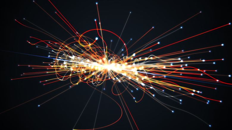 3D illustrated interpretation of particle collision
