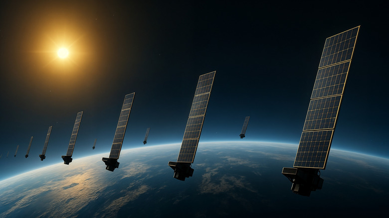 concept art of Starlink satellite constellation