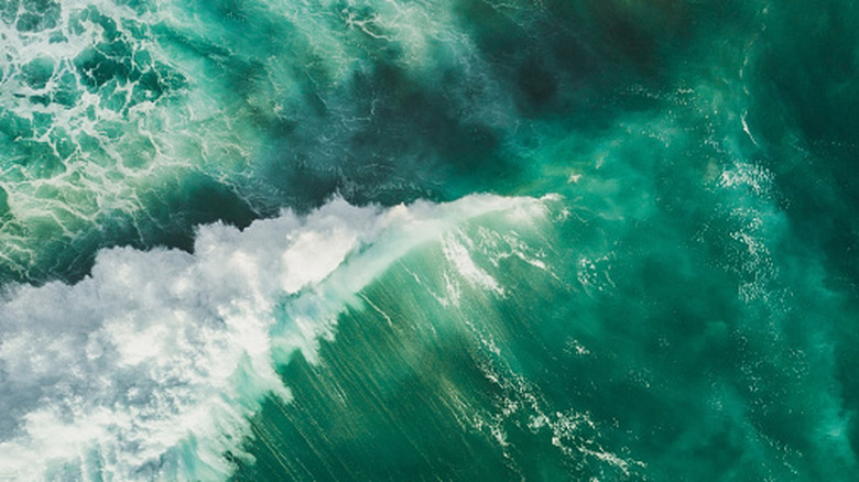 green ocean waves