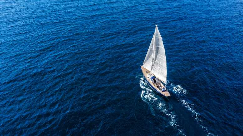 sailboat on a blue seascape