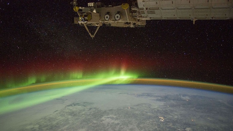 The ionosphere and aurora as seen from the International Space Station.