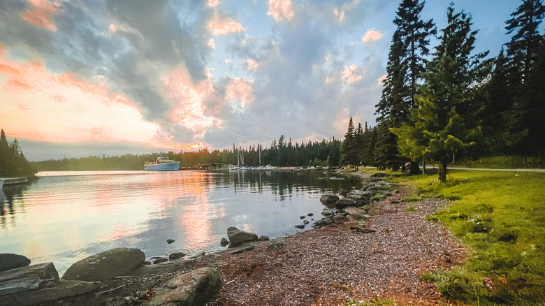 The shoreline of Lake Superior in the Michigan Upper Peninsula.