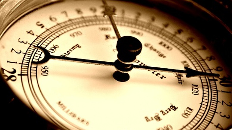 Dial from a vintage barometer