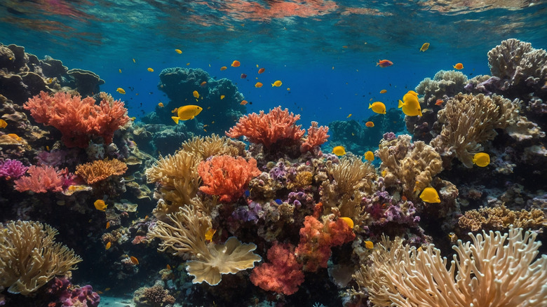 vibrant coral reef ecosystem