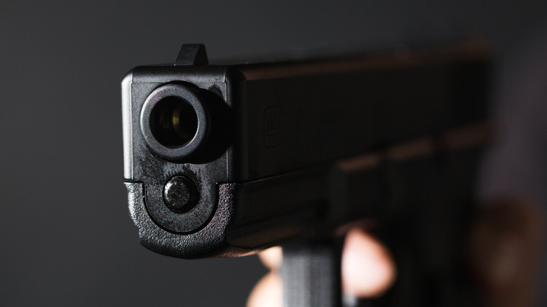 close up barrel of a gun