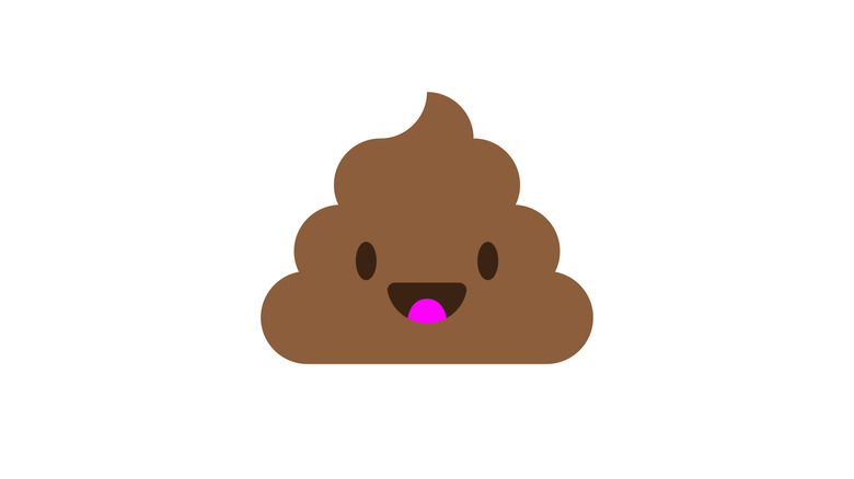 Cartoon of poop with a smiling face