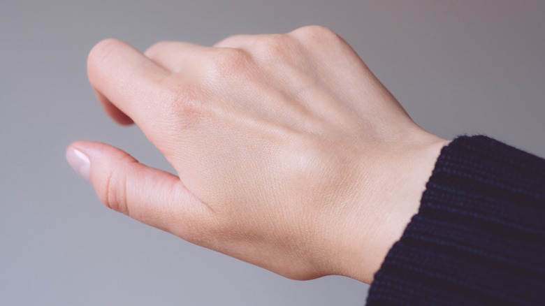 Close up of hand dorsum