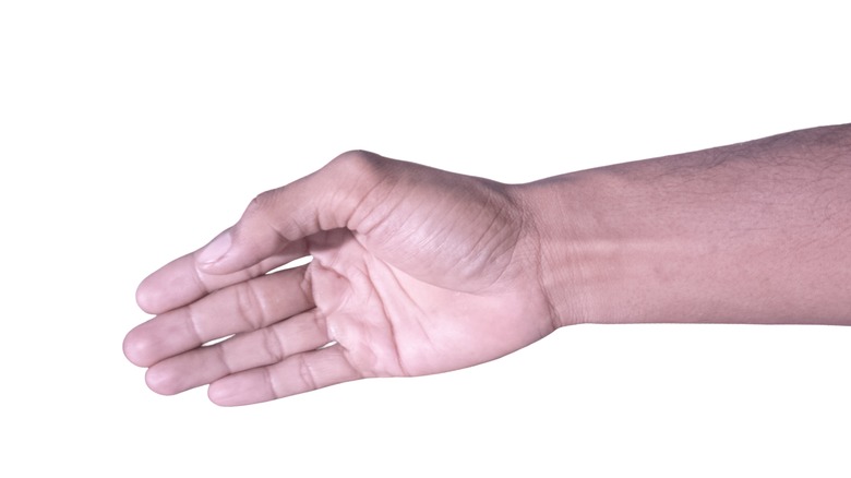 Close up of an open palm