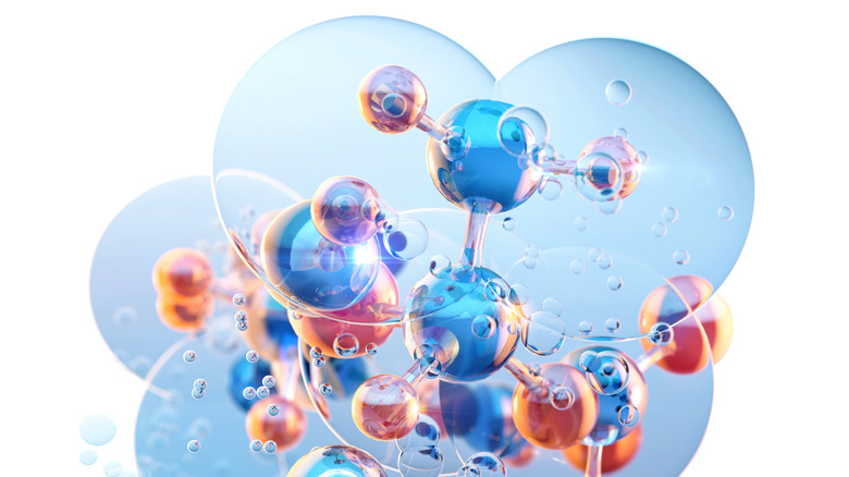 Artistic 3D rendition of a peptide molecule