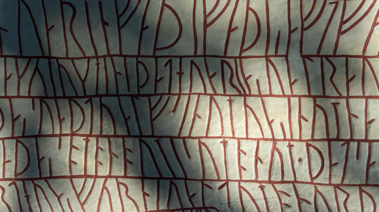 runes engraved in stone