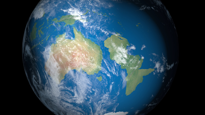 globe showing Australia and Zealandia