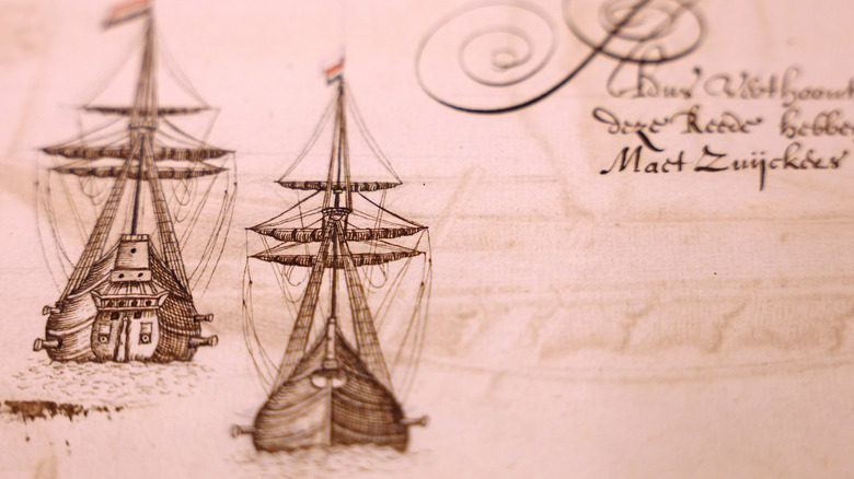 illustrations from logbook of Abel Tasman