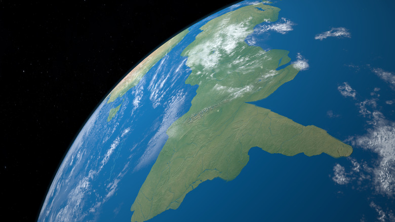 Zealandia continent superimposed on globe