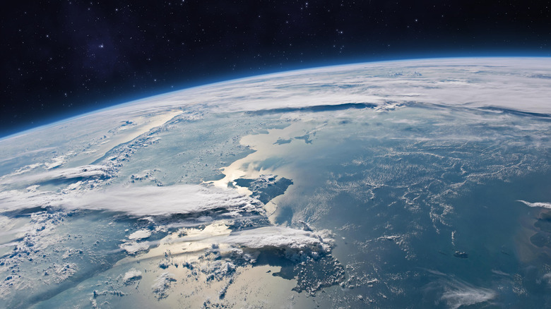 The curvature of the Earth from orbit