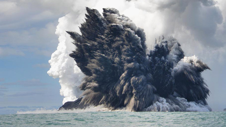 underwater volcano erupting near Tonga