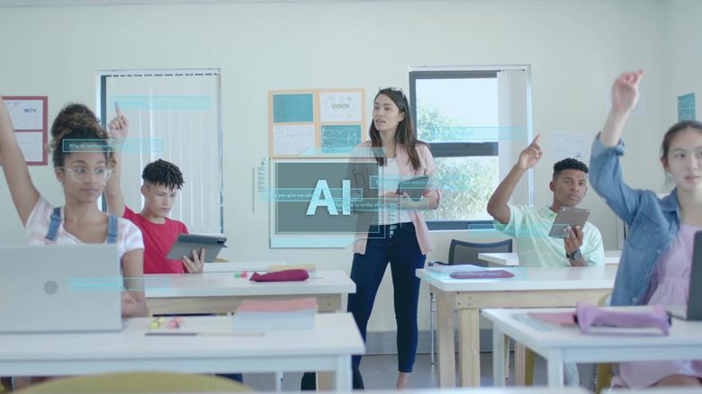 The use of AI in a classroom concept