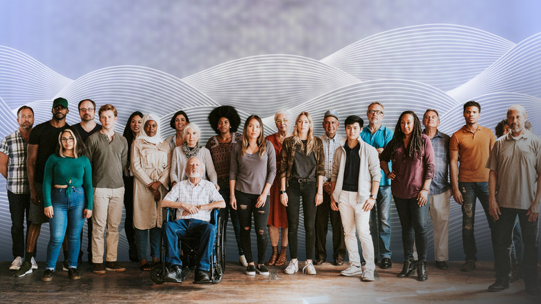 group photo of diverse collection of people