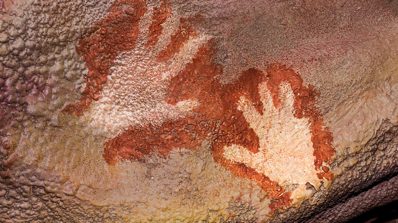 replica of Neanderthal art at Maltravieso Cave