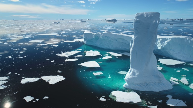 Melting ice signifying global warming