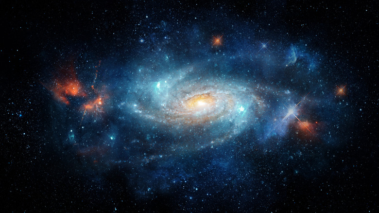 Spiral galaxy with intense orange core
