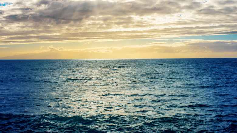 sunset over open ocean