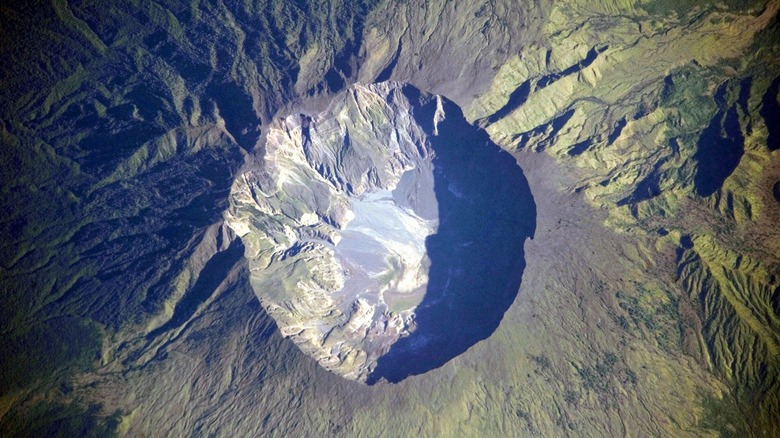 The summit caldera of Mount Tambora