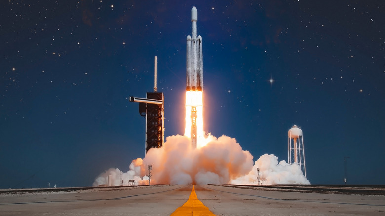steam from SpaceX Falcon 9 launch