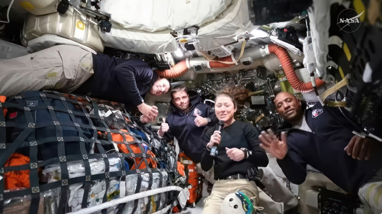 Artemis II astronauts inside Orion spacecraft
