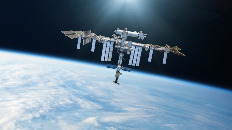 International Space Station in orbit above Earth