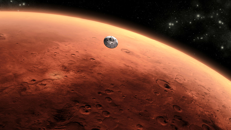 Spacecraft orbiting mars