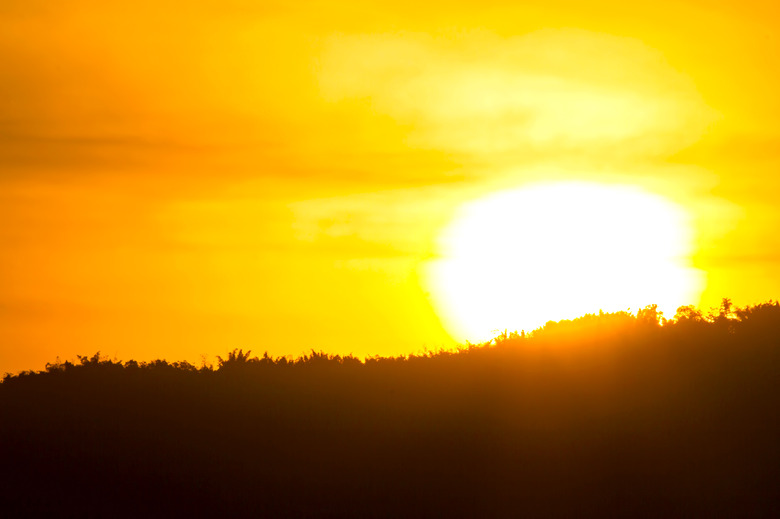 Global warming from the sun and burning, heatwave hot sun, Climate change