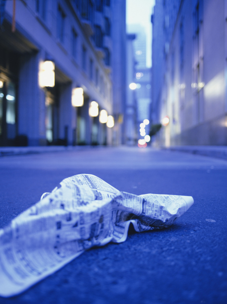 Litter lying in empty street