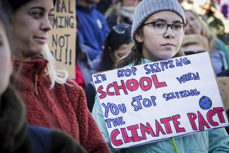 Climate Activist Greta Thunberg Holds 