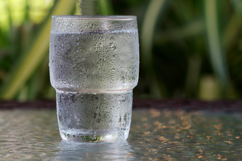 glass of water on table
