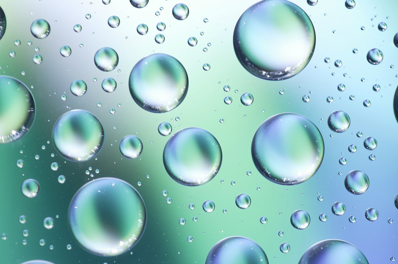 Water droplets on glass